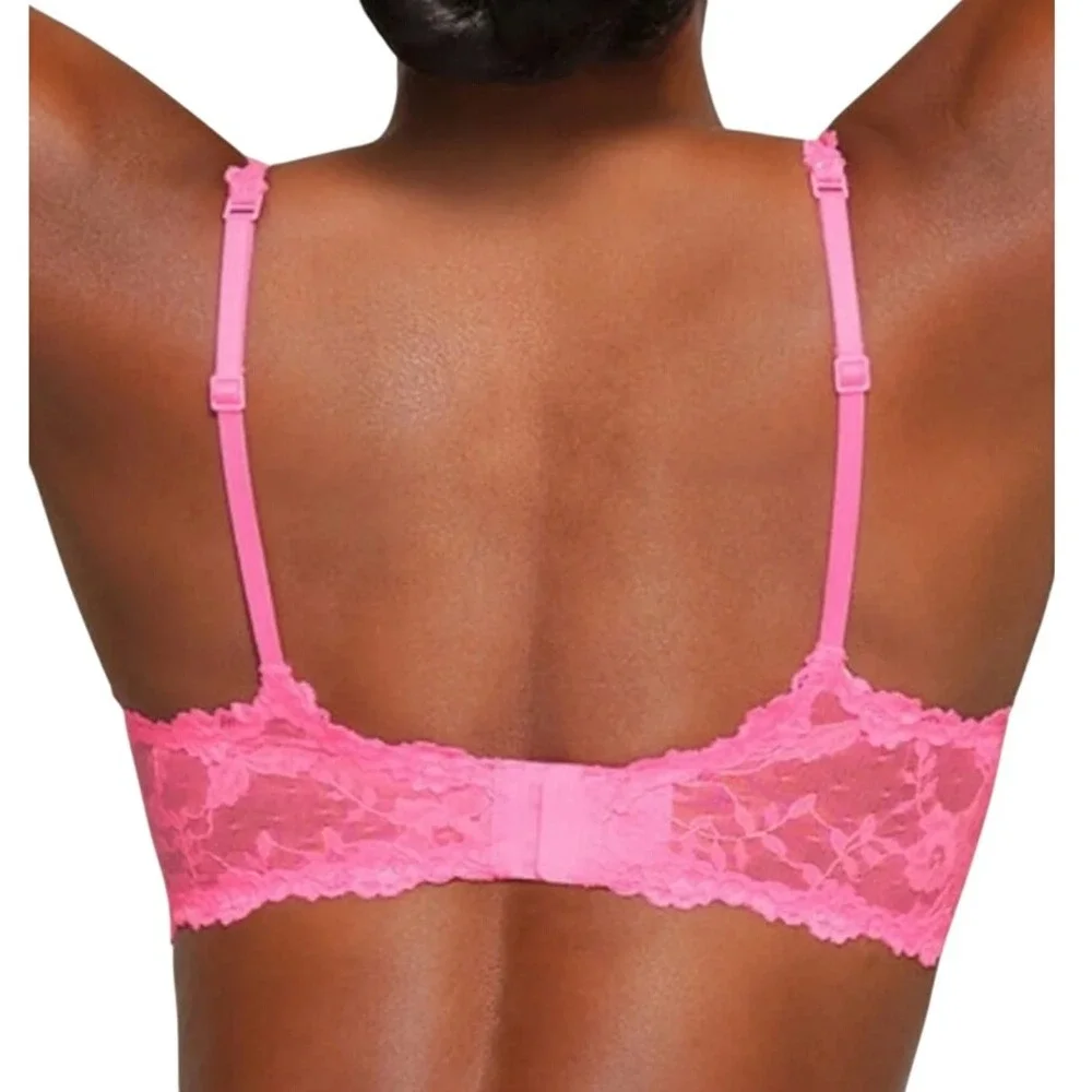 Skims Stretch Lace Skimpy Scoop Bralette Pink BR-SCP-2965 XL